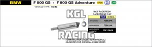 Arrow for BMW F 800 GS / Adventure 2017-2018 - Maxi Race-Tech Approved aluminium silencer with carby end cap