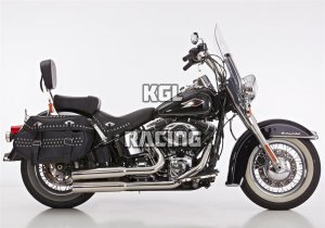 FALCON for HARLEY DAVIDSON SOFTAIL Custom (FXSTC) 2007-2010 - FALCON Double Groove complete exhaust system with cat (2-2)