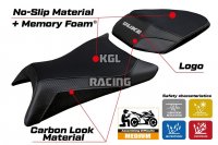 Housse de selle compatible KTM 390 Duke 2024-2025 - model Mora Comfort System - AVEC LOGO - Noir