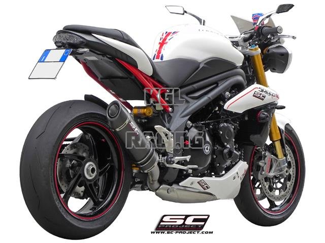 SC Project slip-on Triumph Speed Triple '11-'14 - Oval Inox Black Low position - Click Image to Close