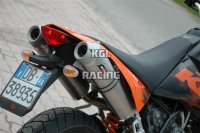 QD exhaust voor KTM LC8 950/990 ADVENTURE/SUPERMOTO/SUPERENDURO - bolt-on aluminium oval twin dempers set