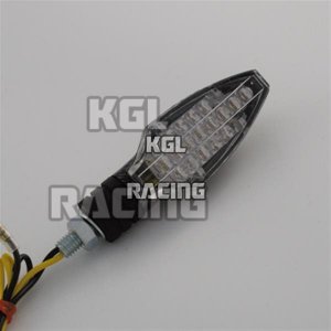 LED - Richtingaanwijzer COMO , zwart , heldere lens , E - keur