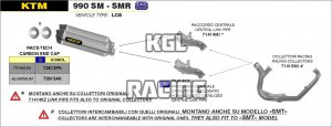 Arrow voor KTM 990 SM/SMR 2008-2013 - Race-Tech aluminium dempers (rechts en links) met carbon eindkap