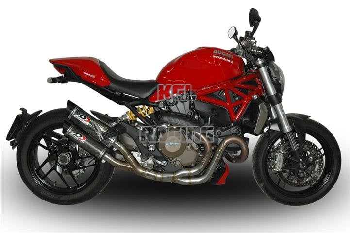 QD exhaust for DUCATI MONSTER 1200/821 - 1 in 2 link pipe + catalysts + twin round carbon muffler set (new magnum series) - Click Image to Close