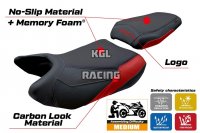 Housse de selle compatible QJ Motor SRT 800 X / S / SX 2023-2025 - model Wuhai Comfort System - AVEC LOGO - Rouge