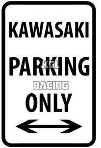Aluminium parking bord 22 cm x 30 cm - KAWASAKI Parking Only