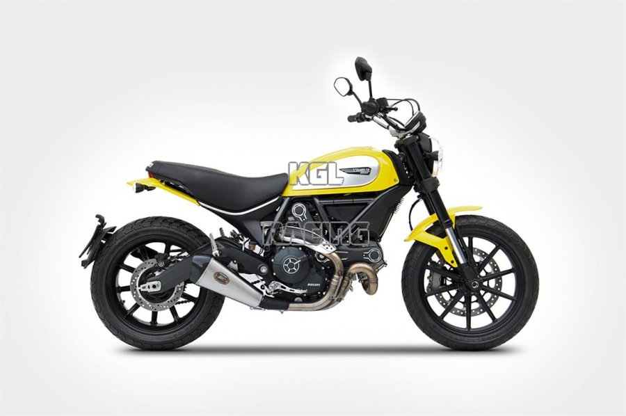 ZARD for Ducati Scrambler 800 Bj. '17-> (EURO 4) Homologated Slip-On silencer Low Basso Stainless steel - Click Image to Close