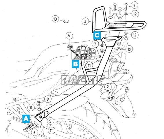 Support topcase Hepco&Becker - Yamaha FZ 6 Fazer S2 '07-> - Cliquez sur l'image pour la fermer