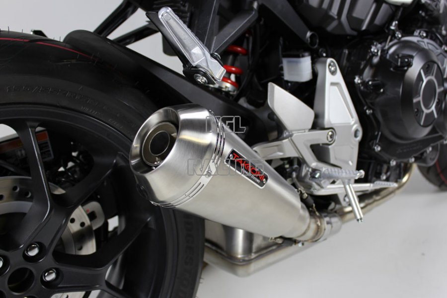 TAKKONI Silencer for Honda CBR 500 R / CB 500 F, 13-15 (Euro3) konisch silver - Click Image to Close