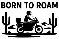 BORN TO ROAM coffre laterale sticker (set gauche-droite)