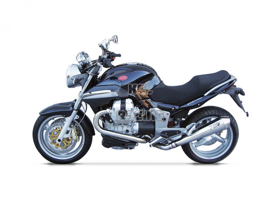 ZARD voor Moto Guzzi Breva 1200 Bj. 11-> gekeurde Slip-On demper 2-1 konisch round INOX - Klik op de afbeelding om het venster te sluiten