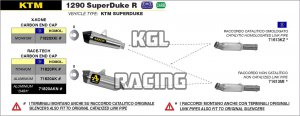 Arrow pour KTM 1290 SuperDuke 2014-2016 - Silencieux Race-Tech Aluminium avec embout en carbone