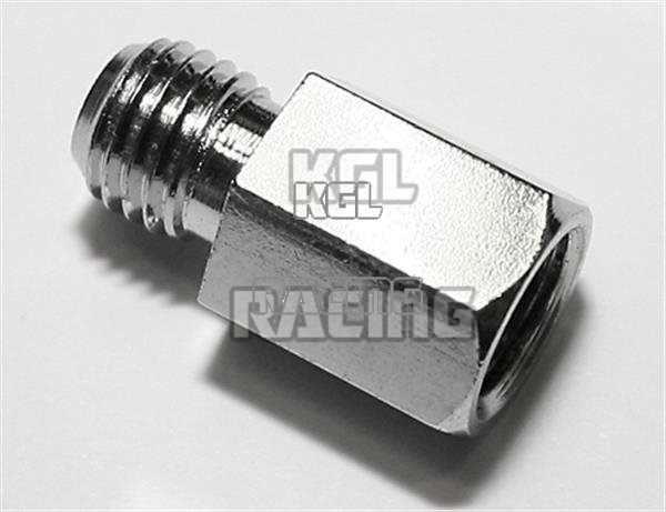 adapter chrome, hole M10 R/H, bolt M10 R/H thread - Click Image to Close