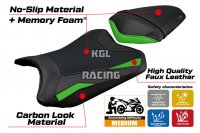 Housse de selle compatible Kawasaki Ninja 300 2013 - 2017 - model Aliko Comfort System - SANS LOGO - Vert