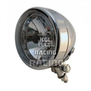 headlamp BULLET, 90mm H4, chromed, bottom mount