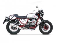 ZARD for Moto Guzzi V7 Cafe Racer/ Cafe Classic Bj. 09-10 Homologated Full System konisch round Stainless steel polished