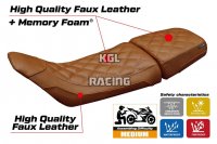 Housse de selle compatible Husqvarna Svartpilen 401 2018 - 2023 - model Solna vintage Comfort System - SANS LOGO - Brun