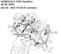 Valbeugels voor Honda XL1000V '03-'06 - zwart