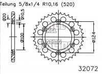 Ducati 750 Sport 1988-1992 - Achter Tandwiel 38 Tanden