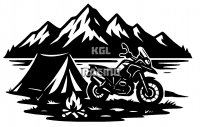 BIKER GOES CAMPING coffre laterale sticker (set gauche-droite)