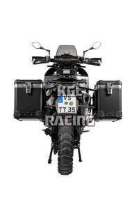 Touratech ZEGA Evo aluminium koffer systeem voor KTM 890 Adventure/ R / 790 Adventure / 790 R - 38L_45L - rek zwart , koffer Zwart