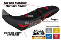 Seat cover compatible Triumph Tiger 850 Sport 2021 - 2025 - model Sintra Comfort System - WITH LOGO - Red / Grey