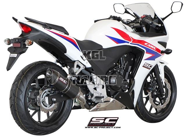SC Project slip-on HONDA CBR 500 R '13->> - Oval Carbon - Click Image to Close