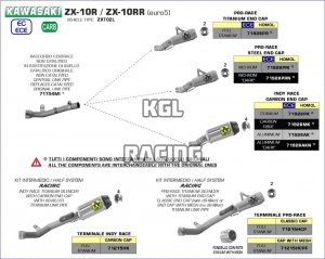 Arrow pour Kawasaki ZX-10RR 2021- - Silencieux Pro-Race Titane avec raccord en titane