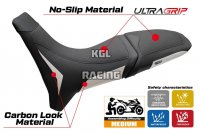 Housse de selle compatible Moto Morini X-Cape 650-700 2021 - 2025 - model Reno Ultragrip - SANS LOGO - Blanc