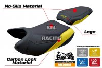 Housse de selle compatible QJ Motor SRT 800 X / S / SX 2023-2025 - model Wuhai - AVEC LOGO - Jaune
