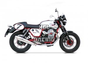 ZARD pour Moto Guzzi V7 Cafe Racer/ Cafe Classic Bj. 12-13 Homologer Echappement complet konisch round INOX polished