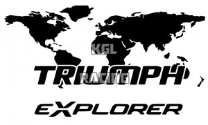 TRIUMPH EXPLORER carte mondiale coffre laterale sticker (set gauche-droite)