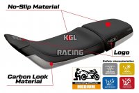 Housse de selle compatible Husqvarna Svartpilen 401 2018 - 2023 - model Solna - AVEC LOGO - Argent