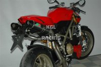 QD exhaust for DUCATI Streetfighter - 2 in 1 in 2 full system UNDER SEAT + catalysts + twin round carbon muffler set