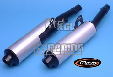 MARVING Silencers KAWASAKI ZZR 600 90/93 - Cylindrical ? 100 Black + aluminium - Click Image to Close