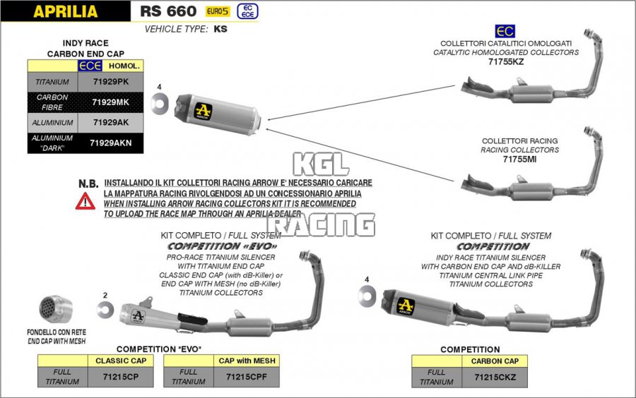 Arrow pour Aprilia RS 660 2020-2022 - Silencieux Indy Race Aluminium avec embout en carbone - Cliquez sur l'image pour la fermer