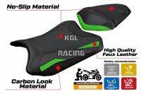 Housse de selle compatible Kawasaki Ninja 300 2013 - 2017 - model Aliko Ultragrip - SANS LOGO - Vert