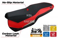 Seat cover compatible Ducati Multistrada V4 2021-2025 - model Lula Ultragrip - NO LOGO - Red / Silver
