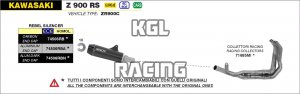 Arrow pour Kawasaki Z 900 RS 2017-2020 - Collecteur racing interchangeable avec l'original