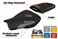 Seat cover compatible Honda CBR 600 RR 2007-2025 - model Huelva Ultragrip - WITH LOGO - Grey