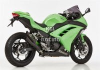 HURRIC voor KAWASAKI Ninja 300 (EX300A) 2013-2016 - HURRIC Pro 2 slip on demper (2-1) - mat zwart