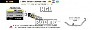 Arrow for KTM 1290 Super Adventure 2017-2020 - Maxi Race-Tech aluminium silencer with carby end cap
