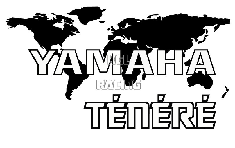 YAMAHA TENERE worldmap sidecase sticker (set left-right) - Click Image to Close