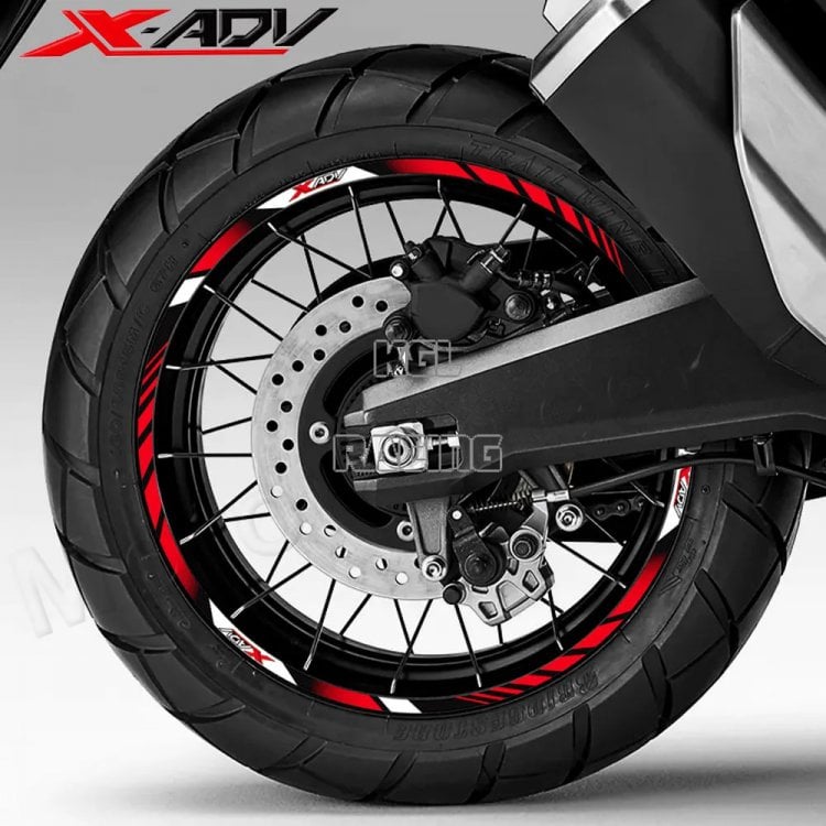 Voorgevormde wiel stickers Honda X-ADV 750 ROOD - Klik op de afbeelding om het venster te sluiten