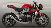 HP CORSE voor TRIUMPH SPEED TRIPLE '16-'17 - Uitlaat demper HYDROFORM LAAG (RACE) Inox Satin