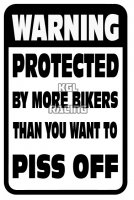 Aluminium parking bord 22 cm x 30 cm - PROTECTED BY MORE BIKERS...