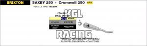Arrow pour Brixton Saxby 250 / Cromwell 250 2019-2020 - Silencieux Pro-Race Nichrom Dark