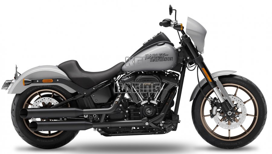 Kesstech for Harley Davidson Softail Low Rider S 114 - 2021 - slip-on set Fusion Long BLACK - Click Image to Close