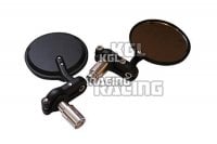 mirror f. H/bar-end with joint, round, black, pair