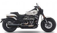 Kesstech voor Harley Davidson Softail Fat Bob 114 2021-2023 - volledige uitlaat Cone X Clubstyle BLACK